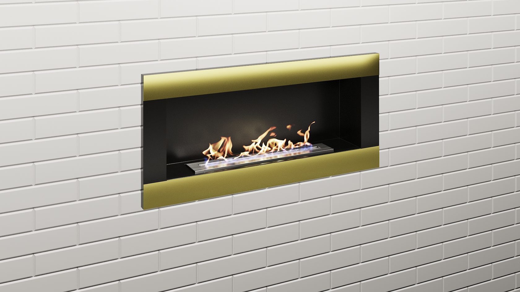 Биокамин "Русский огонь" Голд 1200V встраиваемый с декоративным стеклом (стемалитом) по цене 49 650 руб.